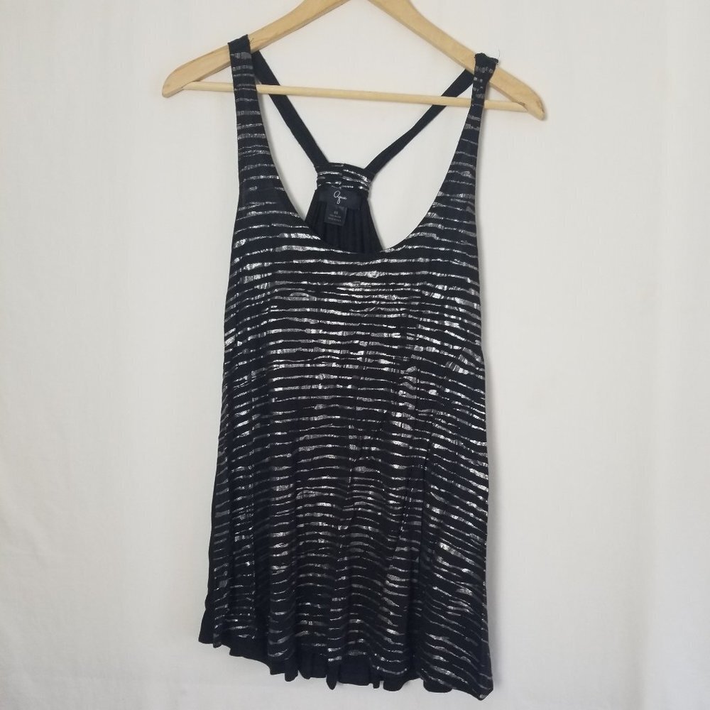 Aqua striped Metallic racerback top size XS (128)
